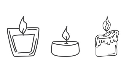 Hand drawn set of candles