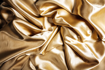 fabric texture gold color crumpled satin