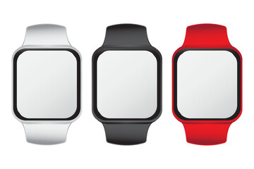 Vector isolated mockup of digital device wrist digital clock