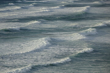 rough sea with waves and foam