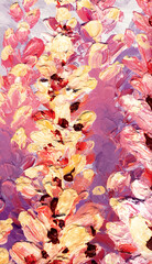 Oil painting. Bright wisteria flowers