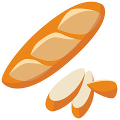 フランスパンのイラスト素材　ベクター