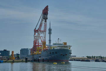 Fototapeta premium crane vessel for offshore platform installation