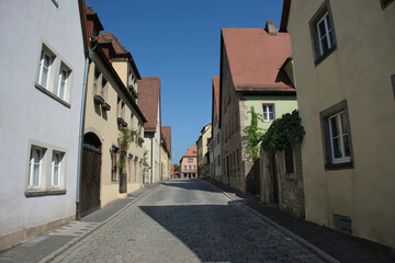 Fototapeta premium Colorful houses in historical Rothenbug ob der Tauber Old Town, Germany