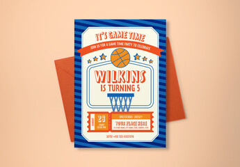 Blue Flat Design Invitation Sport Theme Layout
