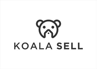 Fototapeta premium koala sell logo design inspiration