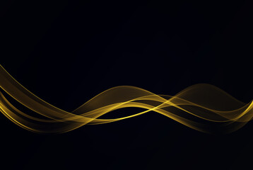 Abstract, shiny golden wave design element. flowing stream golden color wave