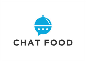 Fototapeta premium chat food logo design vector template