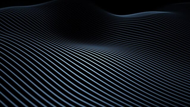 Slow motion wavy lines looping animation background.