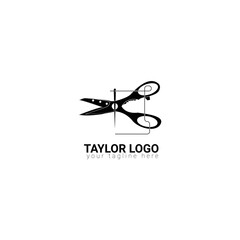 logo for a simple and flat tailor business