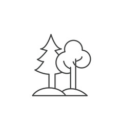 Fototapeta premium Forest, park and garden trees icons symbol vector elements for infographic web
