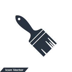 paint brush icon logo vector illustration. paint brush symbol template for graphic and web design collection