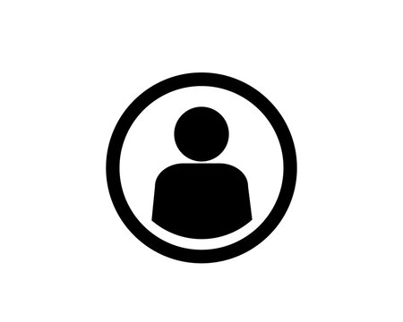 Flat vector icon profile (face, user, avatar).