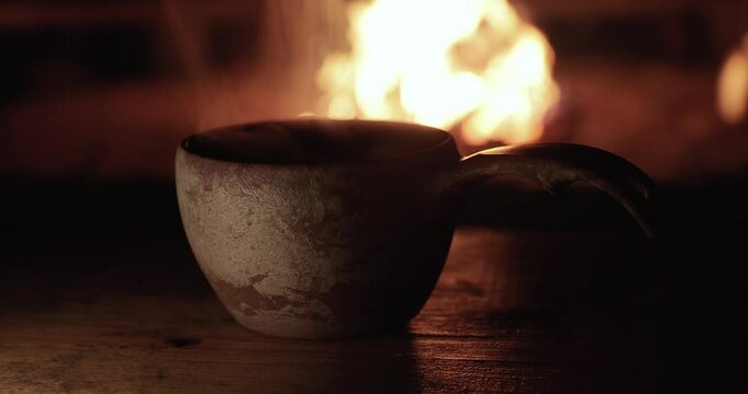 Wooden cup kuksa traditional Sami craft