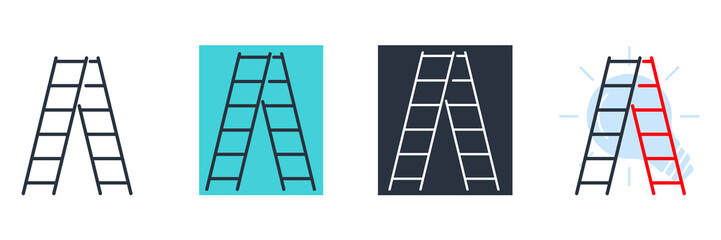 stepladder icon logo vector illustration. stepladder symbol template for graphic and web design collection