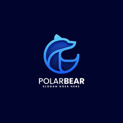 Vector Logo Illustration Polar Bear Gradient Colorful Style