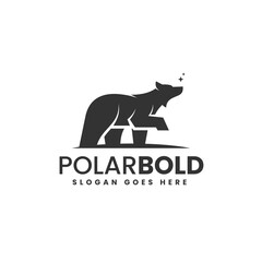 Fototapeta premium Vector Logo Illustration Polar Bear Silhouette Style
