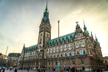 Fototapeta na wymiar Hamburger Rathaus Perspektive