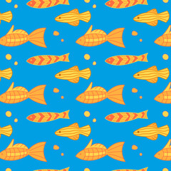 pattern seamless fish. children's background. doodle style