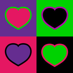 Heart shaped icon for youth subculture Emo.