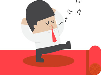Businessman walking on the red carpet, VECTOR, EPS10