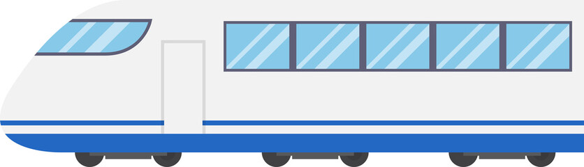 Modern Hi Speed Train Flat Style Icon