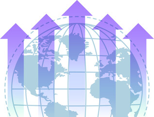 World and Rising Graph Background. Global Business and Finance Concept.