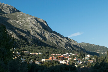 Fototapeta na wymiar village in the mountains corfu greece