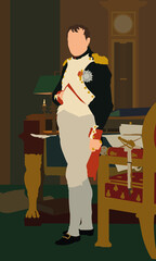 Napoleon - Napoléon Bonaparte standing in his office, 1769-1821, based 	Jacques-Louis David's painting, 1812 - obrazy, fototapety, plakaty