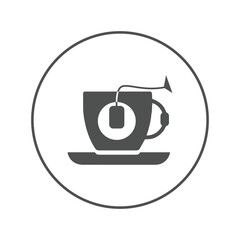 Natural tisanes tea cup icon | Circle version icon |