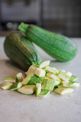 Zucchini Chopped raw vegetable peruvian food ingredient