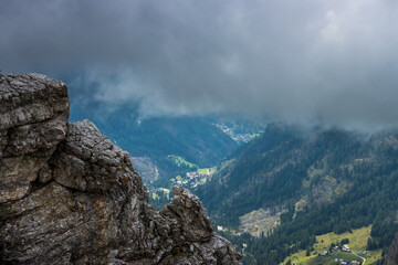 Mountain trail Lagazuoi in Dolomites