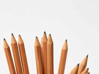 Natural cedar wood pencils stored in marble cup