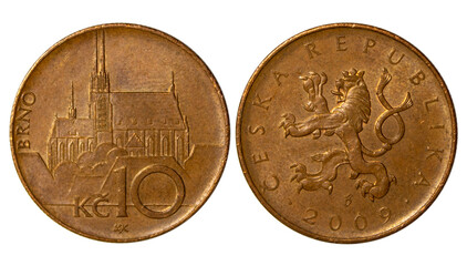 Ten Czech Koruna coin of 2009