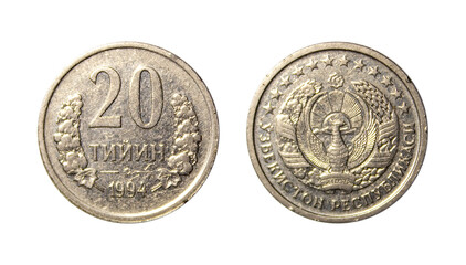 20 Uzbekistanian tayin coin of 1994	