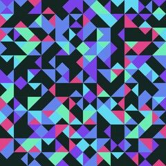 Obraz premium Triangle dark neon pattern
