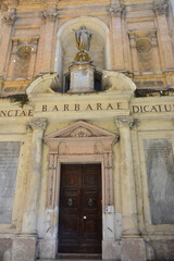Facade of St Barbara church, Valletta, Malta