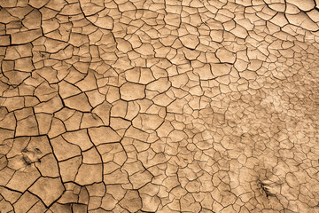 Closeup cracked earth with dry soil