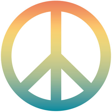 peace symbol in summer tone gradient