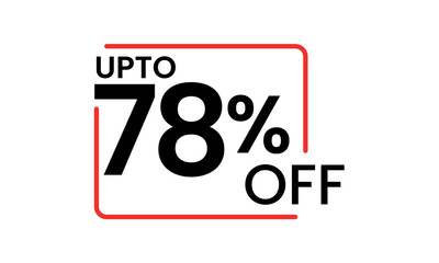 upto 78 percent discount vector, 78 percent off vector typography, 78 percent discount