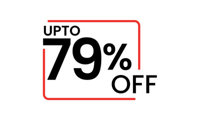 upto 79 percent discount vector, 79 percent off vector typography, 79 percent discount