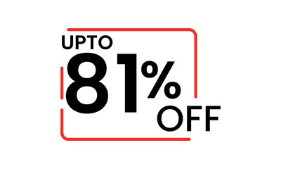 upto 81 percent discount vector, 81 percent off vector typography, 81 percent discount