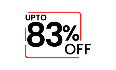 upto 83 percent discount vector, 83 percent off vector typography, 83 percent discount