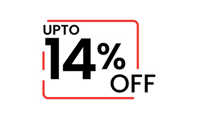 upto 14 percent discount vector, 14 percent off vector typography, 14 percent discount