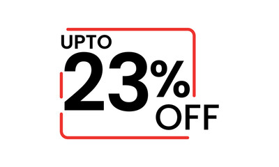 upto 23 percent discount vector, 23 percent off vector typography, 23 percent discount