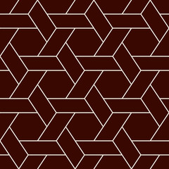Hexagonal seamless pattern. Honeycomb surface print. Mosaic tiles. Flooring background. Wicker, weave, entwine effect geometric ornament. Vector abstract. Modern geometrical wallpaper. Digital paper.