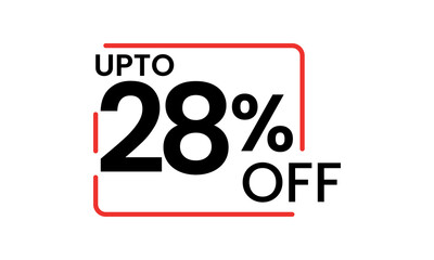 upto 28 percent discount vector, 28  percent off vector typography, 28 percent discount