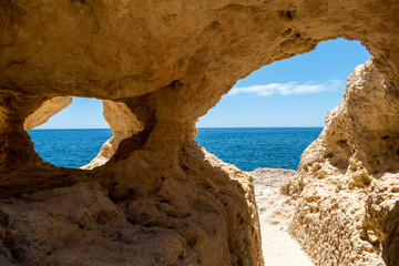 The natural caves exists in Algar Seco, Carvoeiro, Algarve - Portugal