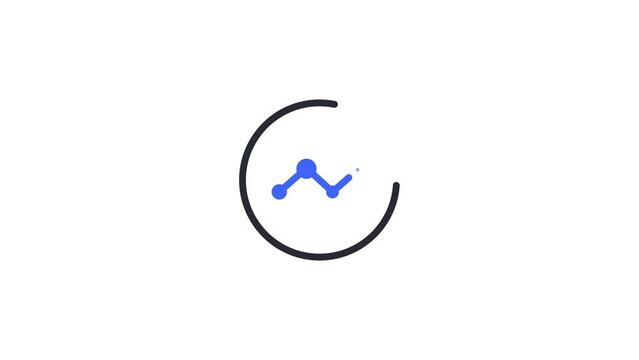 Animated linear sharing icon with grahs. Connection and communication concept icon animation.