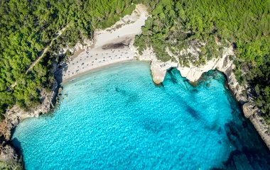 Photo sur Plexiglas Cala Pregonda, île de Minorque, Espagne Paysage avec Cala Mitjaneta, île de Minorque, Espagne